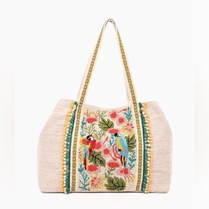 America & Beyond MORNING GLORY TOTE Parrots NWT